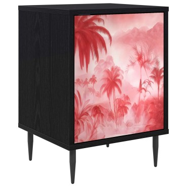 vidaXL Κομοδίνο AACHEN Μαύρη Δρυς 36x33x51cm Επεξεργασμένο Ξύλο 1 τεμ.