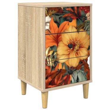 vidaXL Κομοδίνο GENNEP Sonoma Δρυς 36x33x60cm Επεξεργασμένο Ξύλο 1 τεμ.