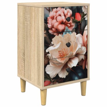 vidaXL Κομοδίνο BORNE Sonoma Δρυς 36x33x60cm Επεξεργασμένο Ξύλο 1 τεμ.
