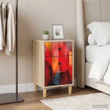 vidaXL Κομοδίνο HEESCH 2 τεμ. Sonoma Δρυς 36x33x60 εκ