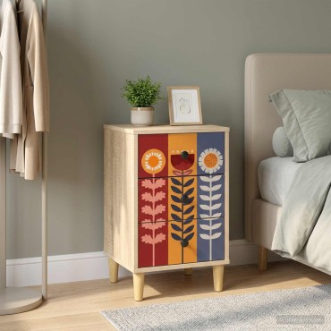 vidaXL Κομοδίνο ESSEN Sonoma Δρυς 36x33x60cm Επεξεργασμένο Ξύλο 1 τεμ.