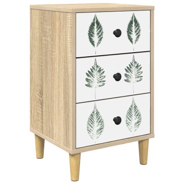 vidaXL Κομοδίνο HANAU Sonoma Δρυς 36x33x60cm Επεξεργασμένο Ξύλο 1 τεμ.