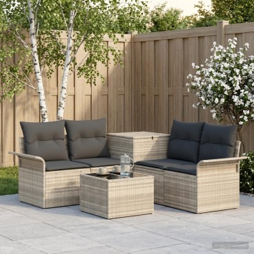 vidaXL Σετ Καναπέ 6 τεμ. 4-Αριθμός καθισμάτων 55x55x37cm  Γωνιακός