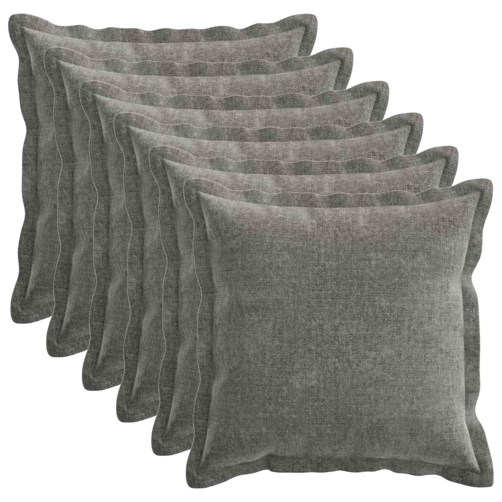 vidaXL Κάλυμμα Μαξιλαριού 6 τμχ. HOUTEN Σκούρο Γκρι 30 x 30 cm