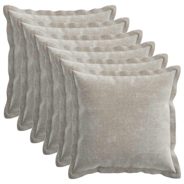 vidaXL Κάλυμμα Μαξιλαριού 6 τμχ. HOUTEN Ανοιχτό γκρι 40 x 40 cm