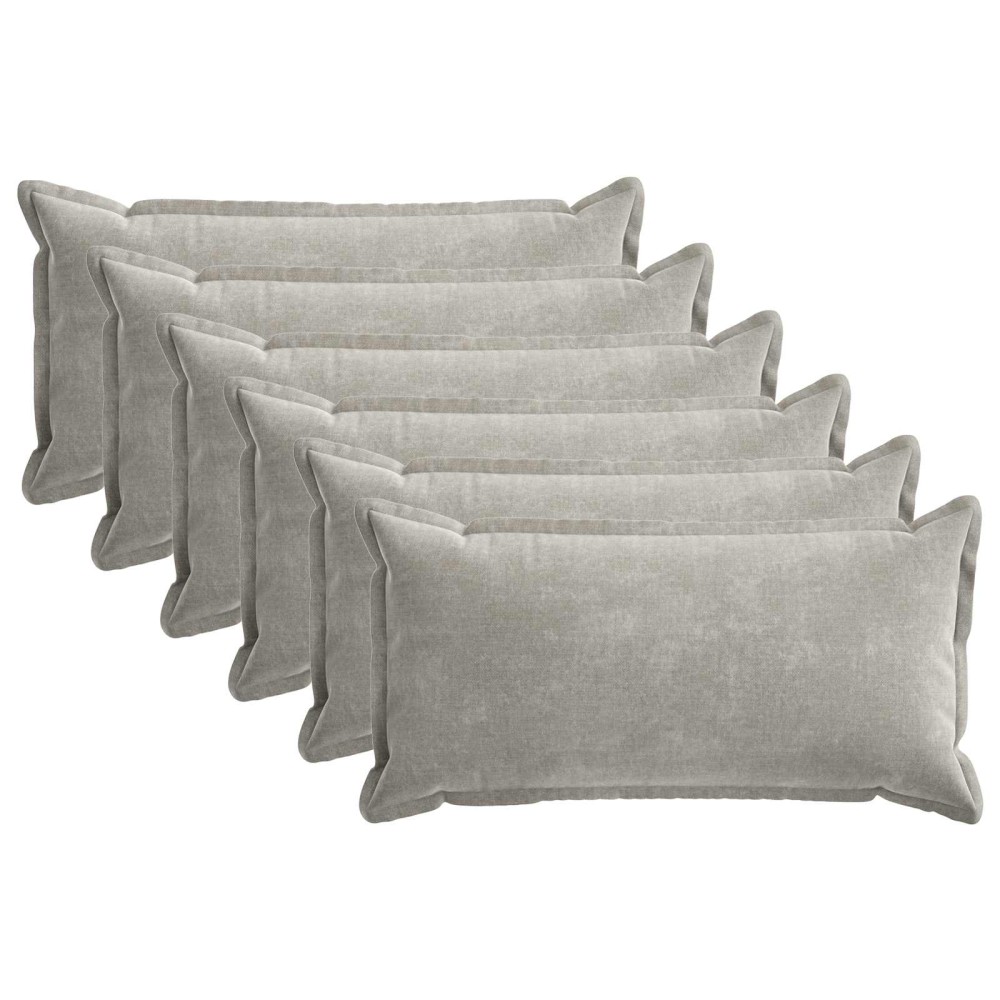 vidaXL Κάλυμμα Μαξιλαριού 6 τμχ. HOUTEN Ανοιχτό γκρι 40 x 80 cm