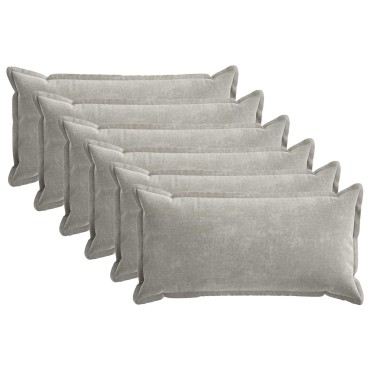vidaXL Κάλυμμα Μαξιλαριού 6 τμχ. HOUTEN Ανοιχτό γκρι 40 x 80 cm