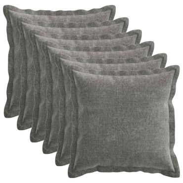 vidaXL Κάλυμμα Μαξιλαριού 6 τμχ. HOUTEN Σκούρο Γκρι 45 x 45 cm
