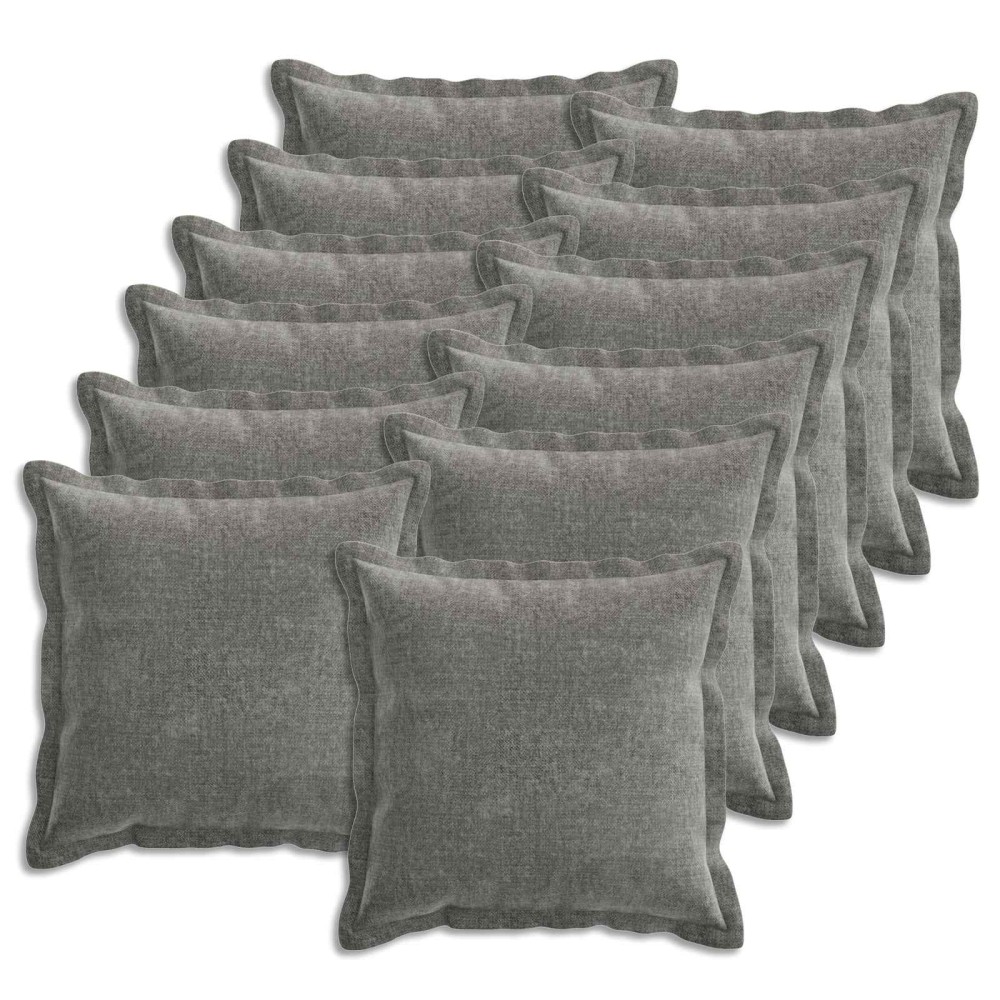 vidaXL Κάλυμμα Μαξιλαριού 12 τμχ. HOUTEN Σκούρο Γκρι 45 x 45 cm