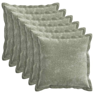 vidaXL Κάλυμμα Μαξιλαριού 6 τμχ. HOUTEN Πράσινο 45 x 45 cm