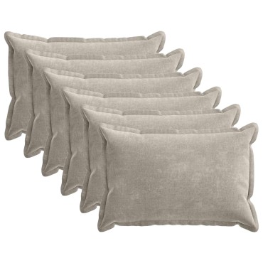 vidaXL Κάλυμμα Μαξιλαριού 6 τμχ. HOUTEN Ανοιχτό γκρι 50 x 75 cm