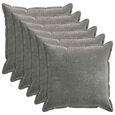 vidaXL Κάλυμμα Μαξιλαριού 6 τμχ. HOUTEN Σκούρο Γκρι 55 x 55 εκ