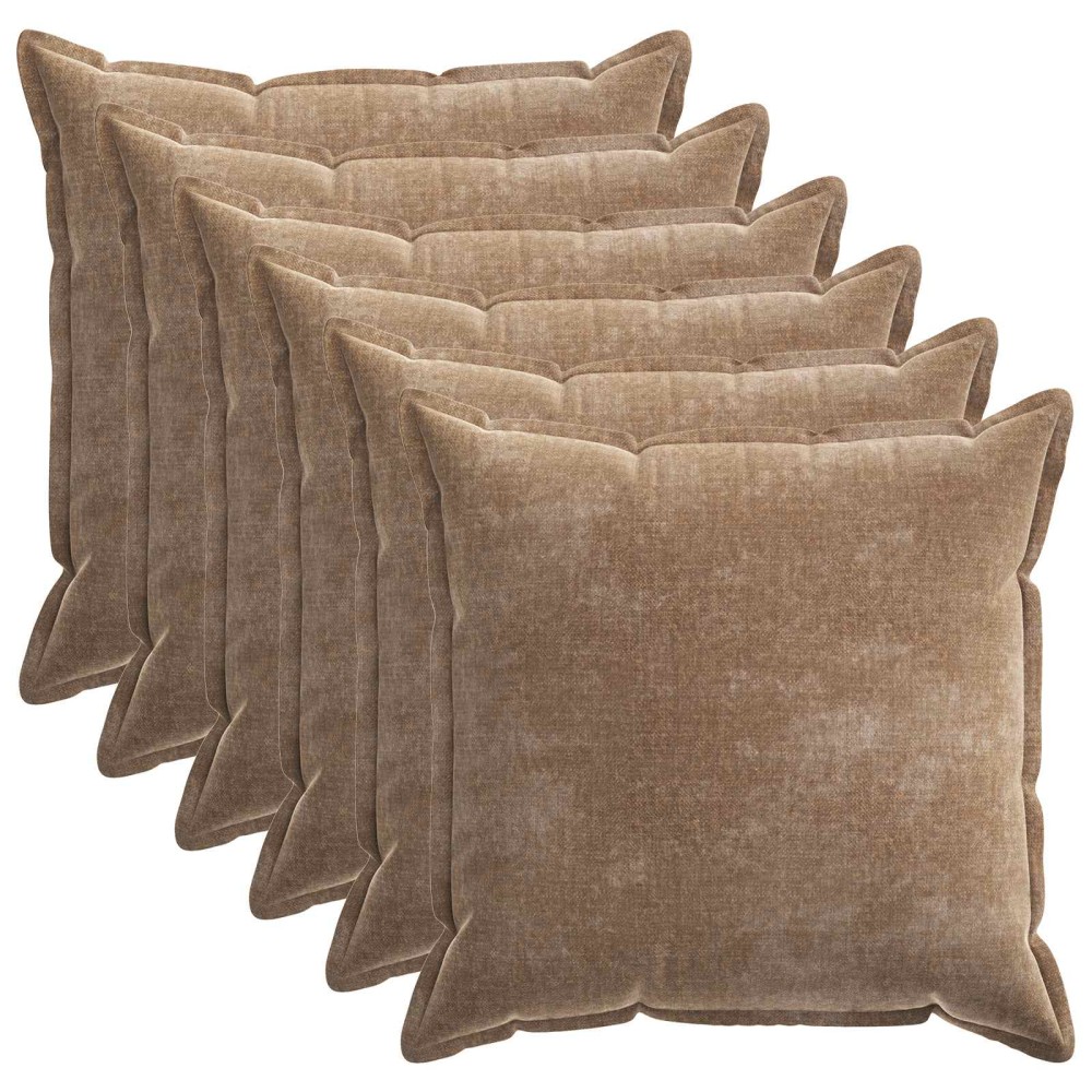 vidaXL Κάλυμμα Μαξιλαριού 6 τμχ. HOUTEN Καφέ 55 x 55 εκ