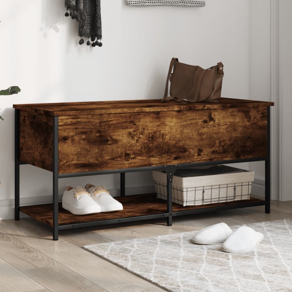 vidaXL Παγκάκι Αποθήκευσης Καπνιστή Δρυς 100x42,5x47cm από Επεξ. Ξύλο 1 τεμ. vidaXL Παγκάκι Αποθήκευσης Καπνιστή Δρυς 100x42,5x47cm από Επεξ. Ξύλο 1 τεμ.