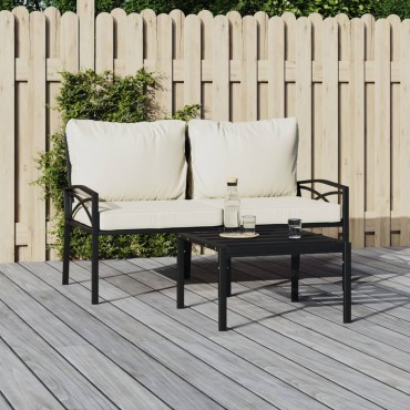 vidaXL Καρέκλες Κήπου 2 τεμ. 62x75x79cm Ατσάλινες Μαξιλάρια Χρ. Άμμου Διθέσιος