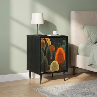 vidaXL Κομοδίνο ZAANDAM 2 τεμ. Μαύρη Δρυς 36x33x51cm