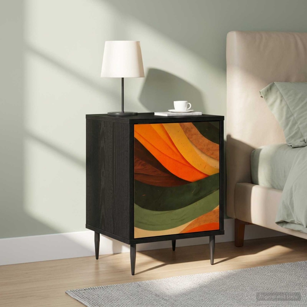 vidaXL Κομοδίνο BONN 2 τεμ. Μαύρη Δρυς 36x33x51cm