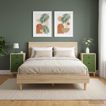 vidaXL Κομοδίνο GELEEN 2 τεμ. Sonoma Δρυς 36x33x60 εκ
