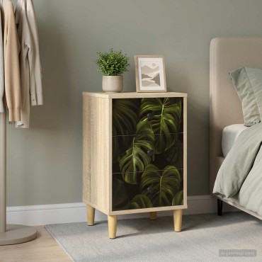 vidaXL Κομοδίνο ELBURG Sonoma Δρυς 36x33x60cm Επεξεργασμένο Ξύλο 1 τεμ.
