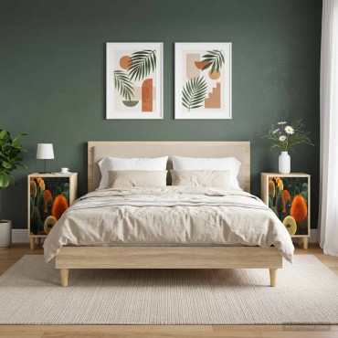 vidaXL Κομοδίνο ZAANDAM 2 τεμ. Sonoma Δρυς 36x33x60 εκ