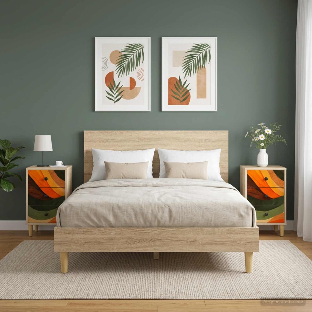 vidaXL Κομοδίνο BONN 2 τεμ. Sonoma Δρυς 36x33x60 εκ