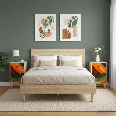 vidaXL Κομοδίνο BONN 2 τεμ. Sonoma Δρυς 36x33x60 εκ