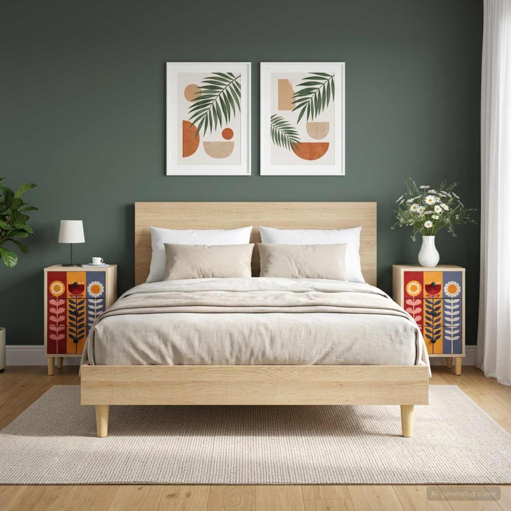 vidaXL Κομοδίνο ESSEN 2 τεμ. Sonoma Δρυς 36x33x60 εκ
