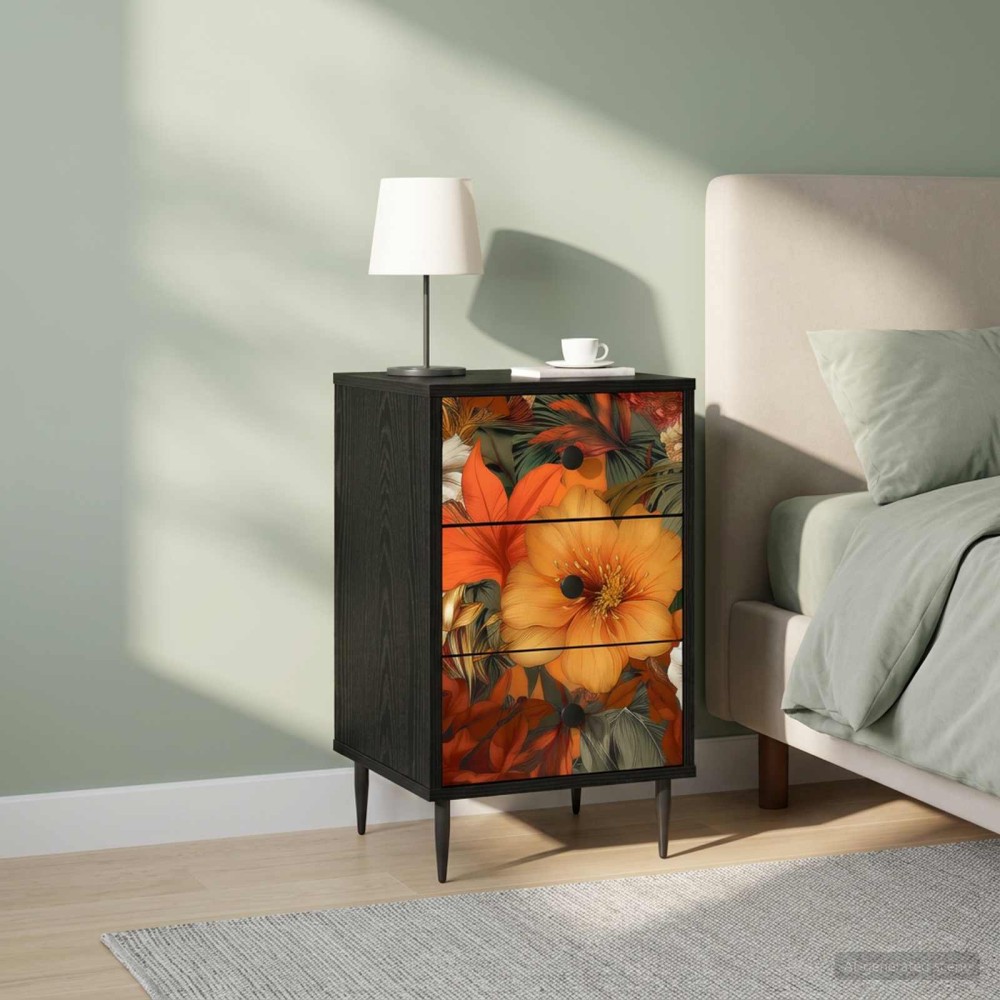 vidaXL Κομοδίνο GENNEP 2 τεμ. Μαύρη Δρυς 36x33x61cm