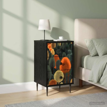 vidaXL Κομοδίνο ZAANDAM 2 τεμ. Μαύρη Δρυς 36x33x61cm