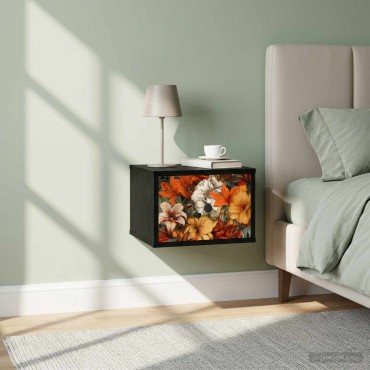 vidaXL Τοίχου κομοδίνο GENNEP 2 τεμ. Μαύρη Δρυς 36x33x25cm