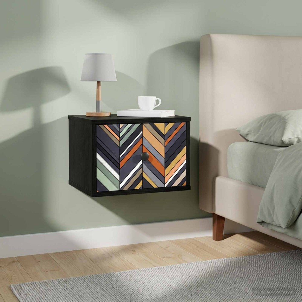 vidaXL Τοίχου κομοδίνο OMMEN 2 τεμ. Μαύρη Δρυς 36x33x25cm