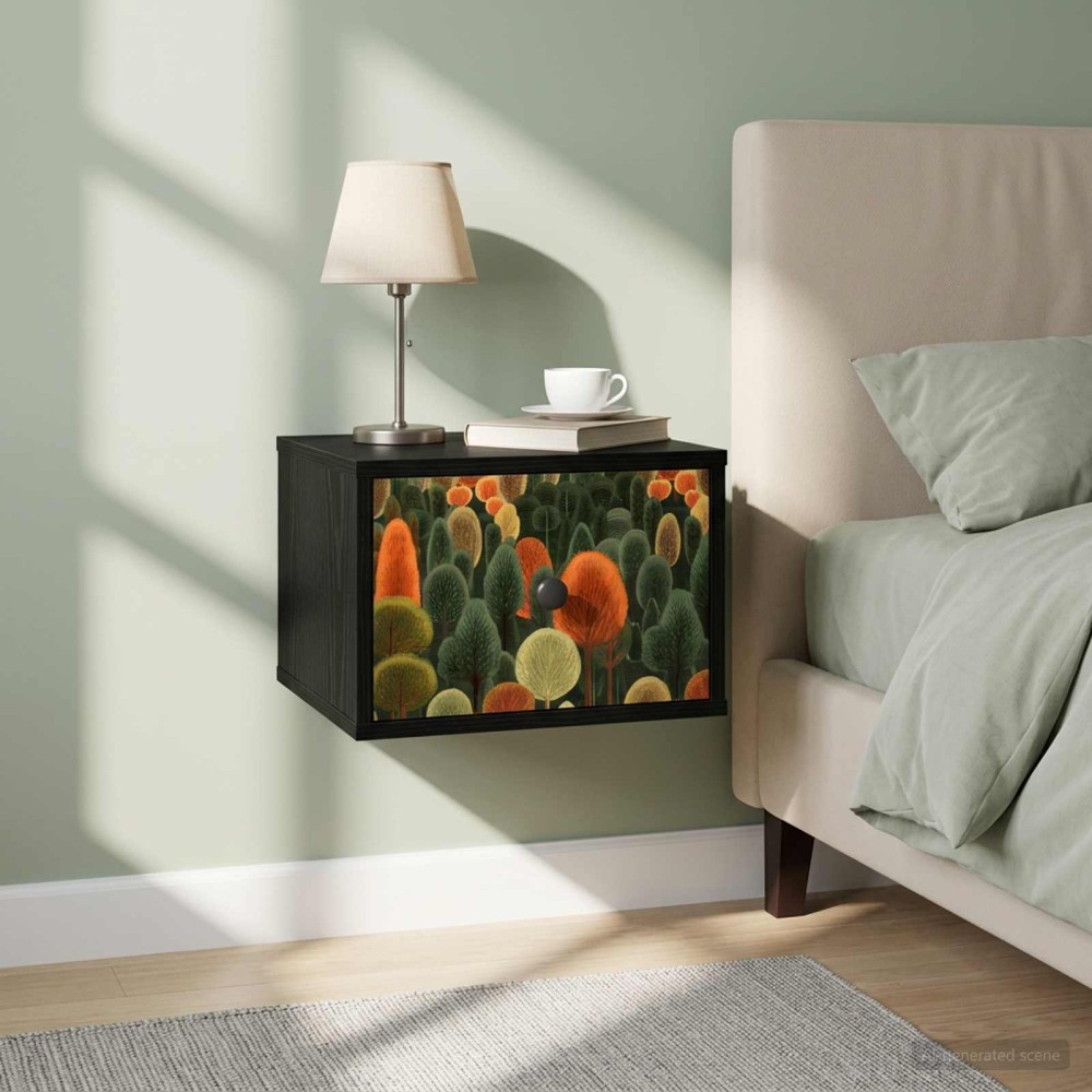 vidaXL Τοίχου κομοδίνο ZAANDAM 2 τεμ. Μαύρη Δρυς 36x33x25cm