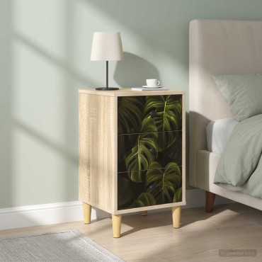 vidaXL Κομοδίνο ELBURG 2 τεμ. Sonoma Δρυς 36x33x60 εκ