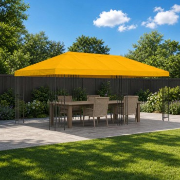 vidaXL Κάλυψη Σκηνής Γκαζebo 6 x 3 m Κίτρινο Πολυεστέρας 190 gsm