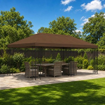 vidaXL Κάλυψη Σκηνής Γκαζebo 6 x 3 m Καφέ Πολυεστέρας 190 gsm