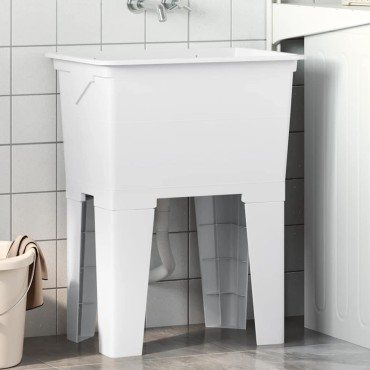 vidaXL Νιπτήρας Πλύσης Ρούχων Λευκός 59x41x75 εκ. από Ρητίνη