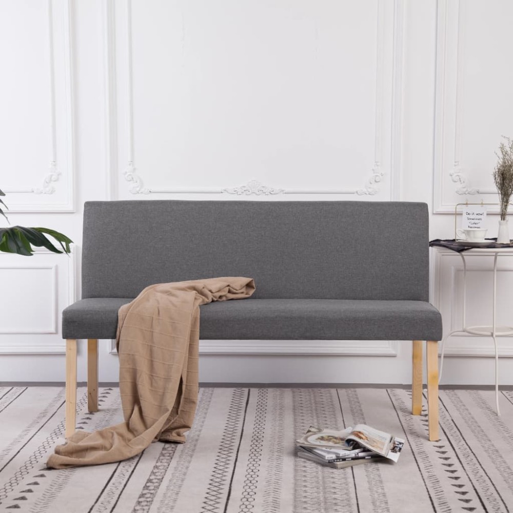 vidaXL Παγκάκι Ανοιχτό Γκρι από Πολυεστέρα 139,5x54x85,5cm 1 τεμ.