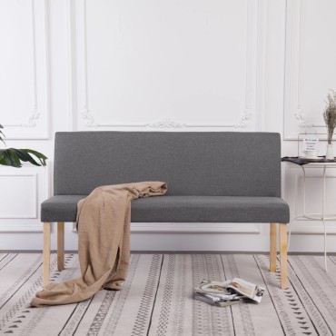 vidaXL Παγκάκι Ανοιχτό Γκρι από Πολυεστέρα 139,5x54x85,5cm 1 τεμ.