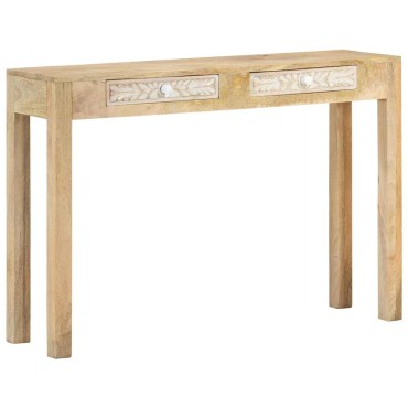 vidaXL Τραπέζι Κονσόλα 110x30x75cm από Μασίφ Ξεβαμμένο Ξύλο Μάνγκο 1 τεμ.
