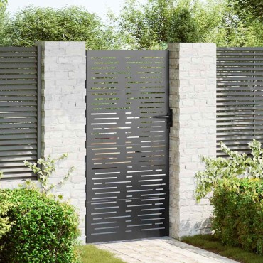 vidaXL Πύλη Κήπου Μαύρο 85 x 175 cm Ατσάλι με Επικάλυψη Πούδρας