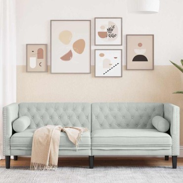 vidaXL Καναπές Ανοιχτό γκρι 194x74,5x70,5cm Βελούδο