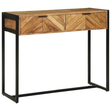 vidaXL Τραπέζι κονσόλας Καφέ 90x35x75cm Στερεό Ξύλο Ακακίας 1 τεμ.