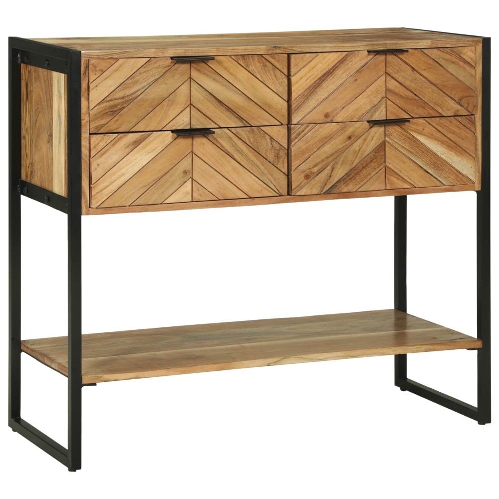 vidaXL Τραπέζι κονσόλας Καφέ 90x35x80cm Στερεό Ξύλο Ακακίας 1 τεμ.