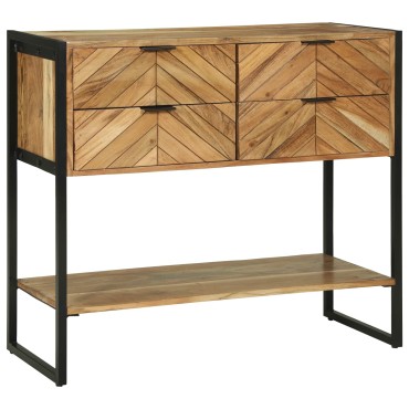 vidaXL Τραπέζι κονσόλας Καφέ 90x35x80cm Στερεό Ξύλο Ακακίας 1 τεμ.