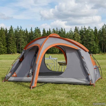 vidaXL Σκηνή trekking με αδιάβροχο 2 ατόμων Γκρι και Πορτοκαλί