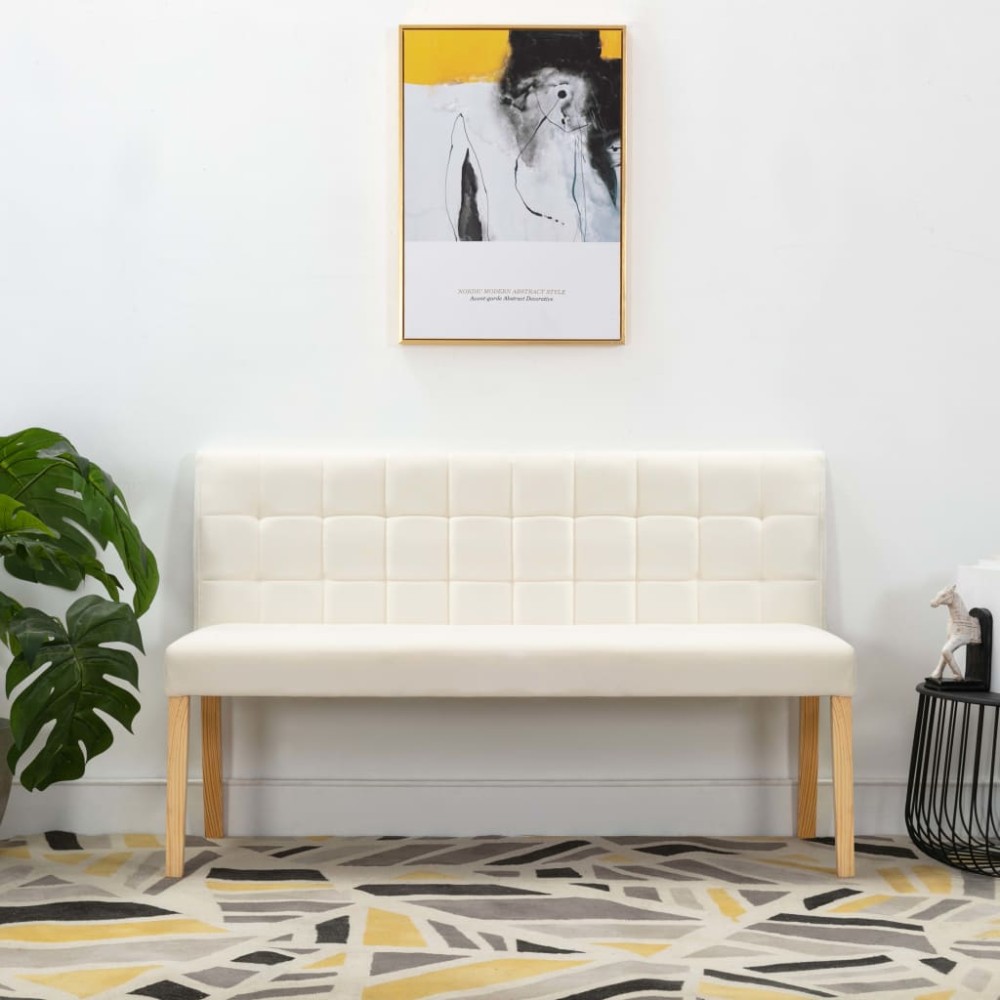 vidaXL Παγκάκι Κρεμ Βελούδινο 140x56x86cm 1 τεμ.