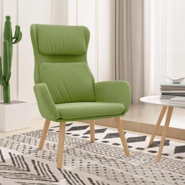 vidaXL Πολυθρόνα Relax Ανοιχτό Πράσινο Βελούδινη 70x77x98cm 1 τεμ.