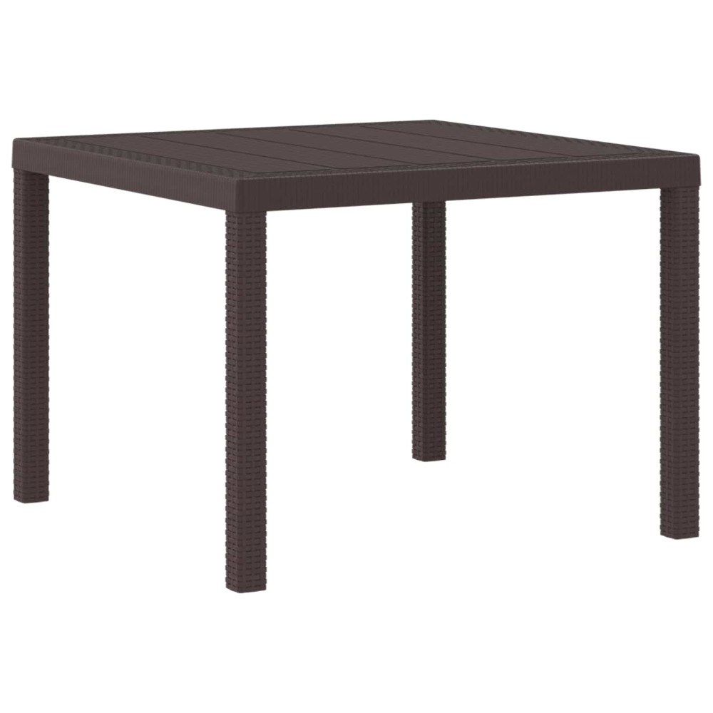 vidaXL Τραπέζι Κήπου Καφέ 100x100x73cm συνθετικό ρατάν 1 τεμ.