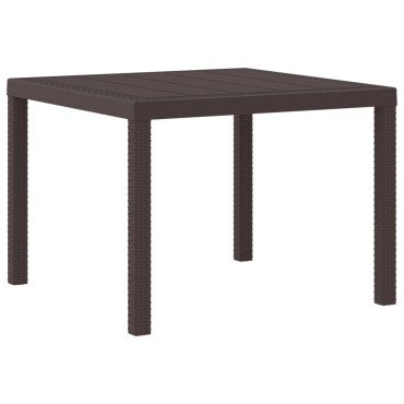 vidaXL Τραπέζι Κήπου Καφέ 100x100x73cm συνθετικό ρατάν 1 τεμ.