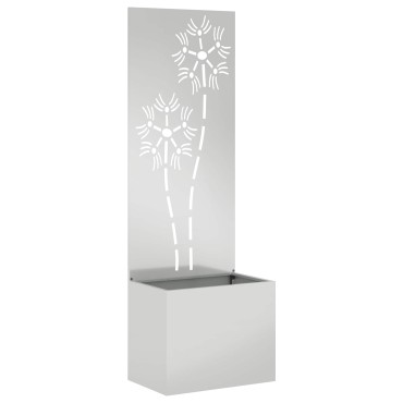 vidaXL Οθόνη Ιδιωτικότητας Κήπου Floral Ασημί 50 x 32 x 150 εκ